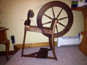 The spinning wheel I rented from the Valley Fiber Arts Guild
