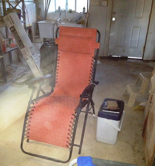 Hubby brings me supplies.